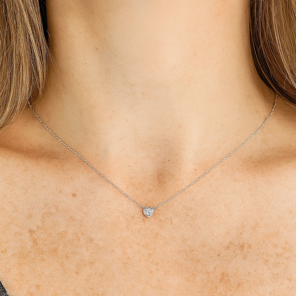 Solid 14k Gold Dainty Heart Necklace - Picture 3 of 6